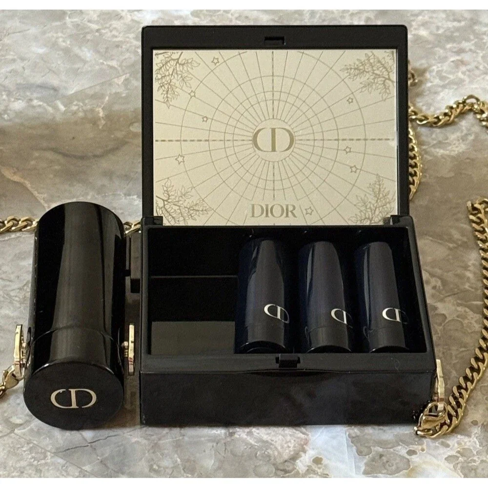 Dior Rouge Dior Minaudière Limited Edition Clutch & Lipstick Gift Set 4 Lipstick